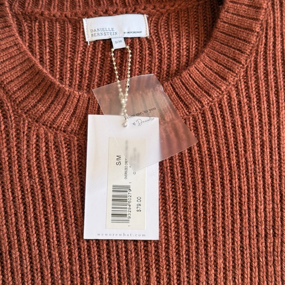 Danielle Bernstein NWT Brown Oversized Sweater Sz S/M Cabincore fisherman Fall - Picture 5 of 8